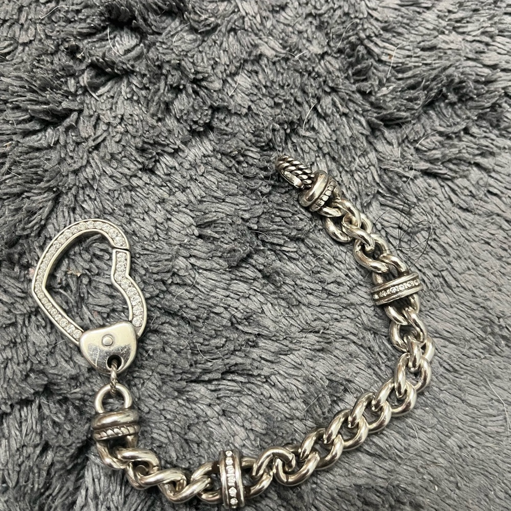 Brighton Urban Light Silver Heart Charm Bracelet - Picture 2 of 4